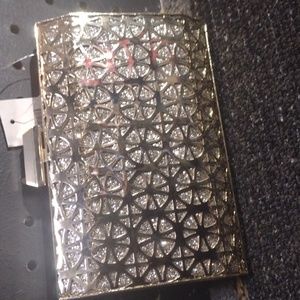 Shiny Gold Cut Out Bling Evening Clutch